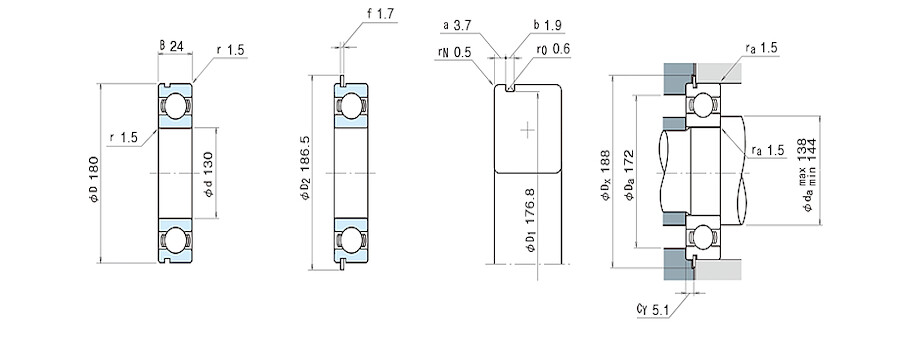 NSK Bearing 6926NR