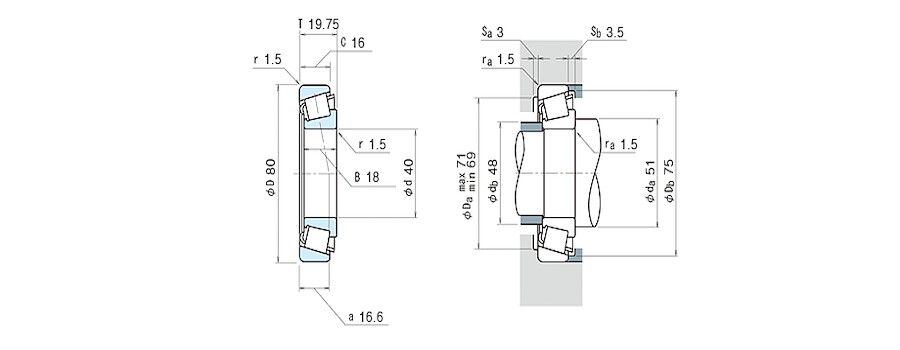 NSK Bearing HR30208J