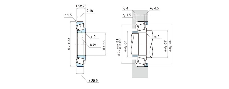 NSK Bearing HR30211J